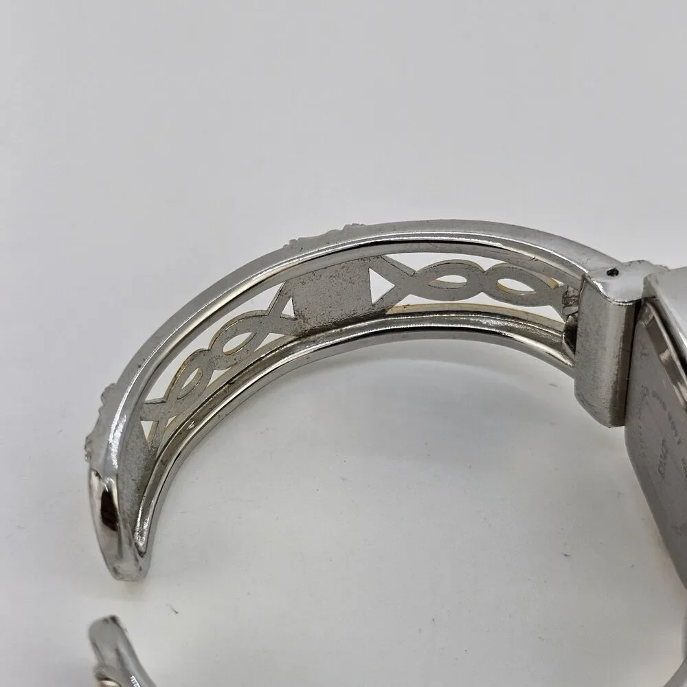 Vivani Women's Cuff‎ Watch 25MM White Dial Two Tone Bracelet Band 6